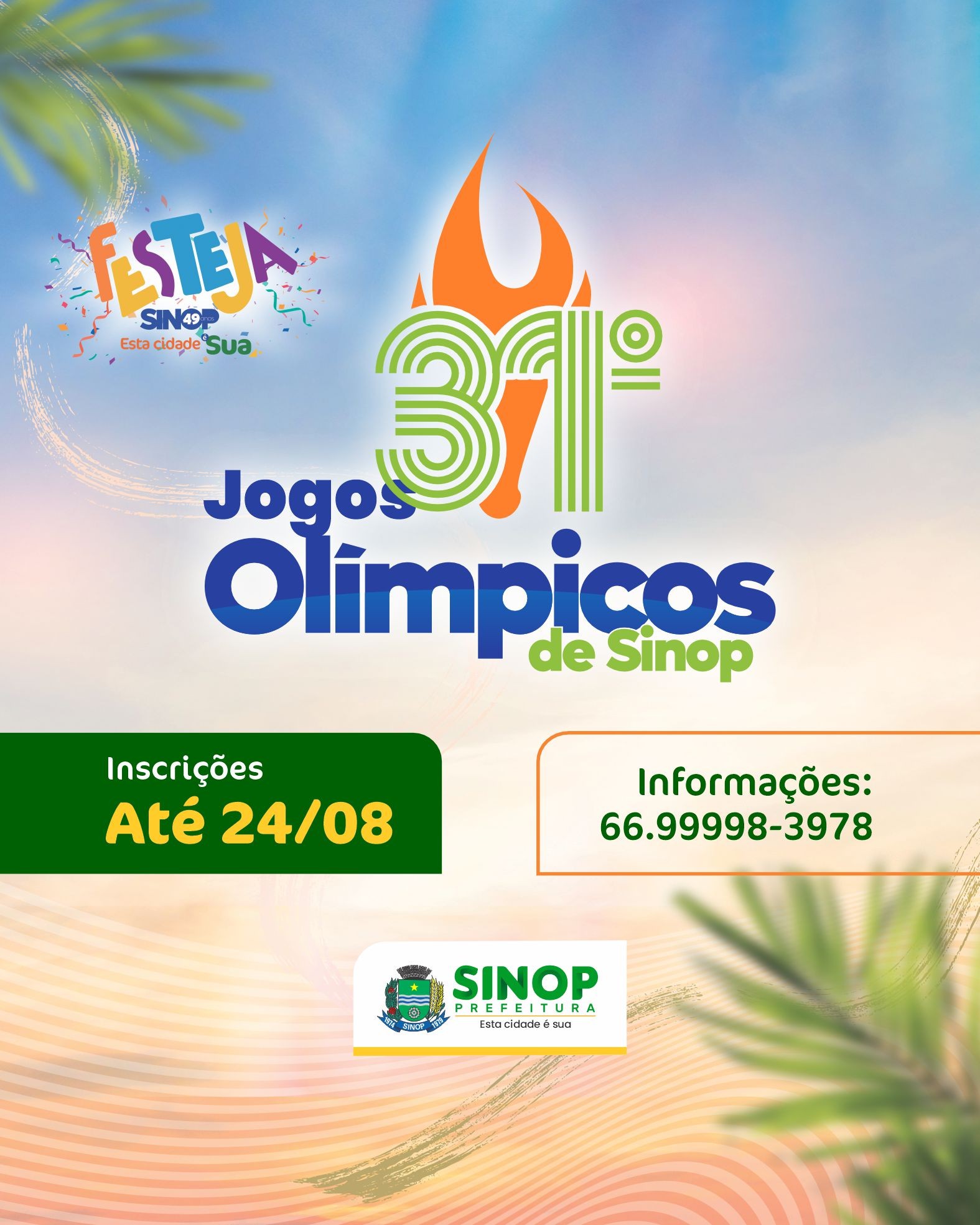 Com R$ 50 mil em dinheiro e duas motos  de premiação, jogos Olímpicos começa dia 02 em Sinop