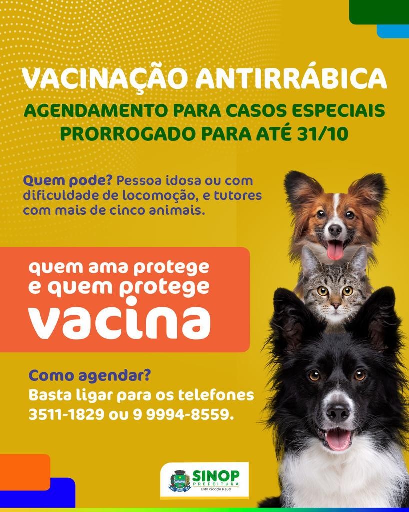 Antirrábica - última chance para agendamento de casos especiais